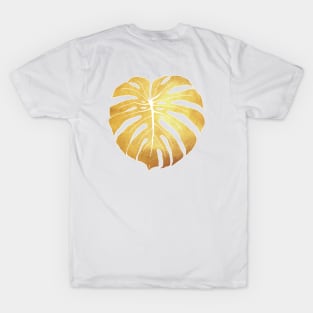 Gold Monstera Leaf T-Shirt